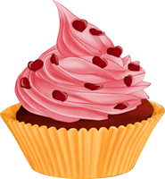 cupcake with cherry frosting